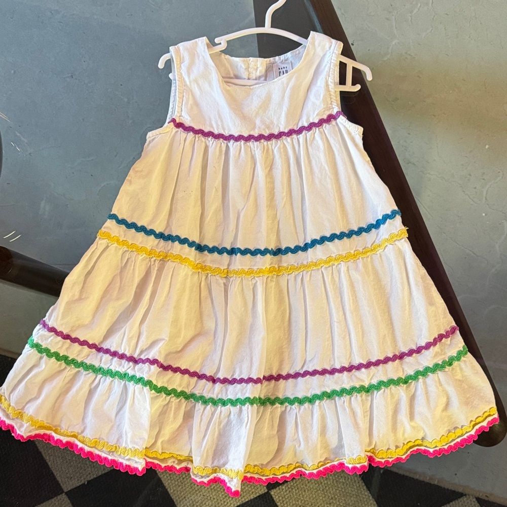 GAP White Dress with Colorful Trim